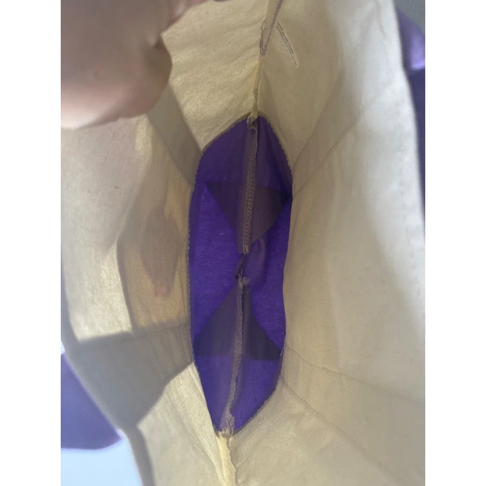 NWOT Trader Joe's Pastel Mini Tote canvas purple